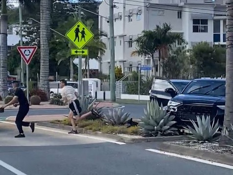 A witness captured part of the incident at Tugun on February 27. Golden Four Dr and Wyberba St, Tugun. Picture: Contributed.