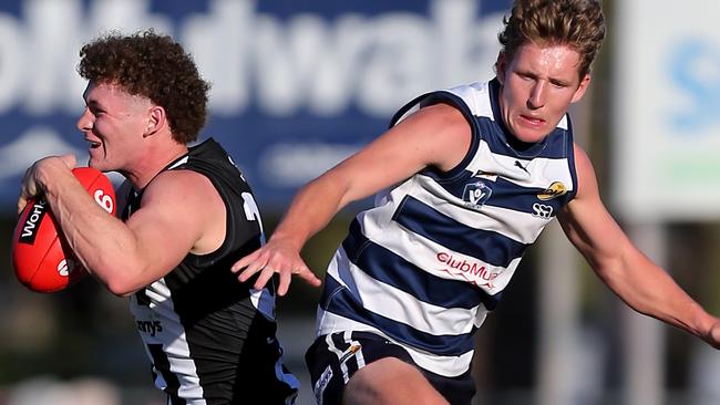 Wangaratta’s Tyler Norton (left) has played for Geelong in the VFL this year. Picture Yuri Kouzmin