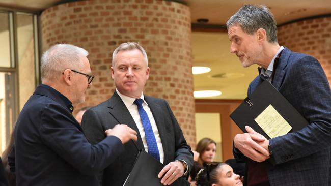 Premier Jeremy Rockliff and Vice-Chancellor Rufus Black at the official opening of the University of Tasmania's $45.5m River's Edge building, part of the Northern Transformation relocation of the campus from Newnham to Inveresk. Picture: Alex Treacy