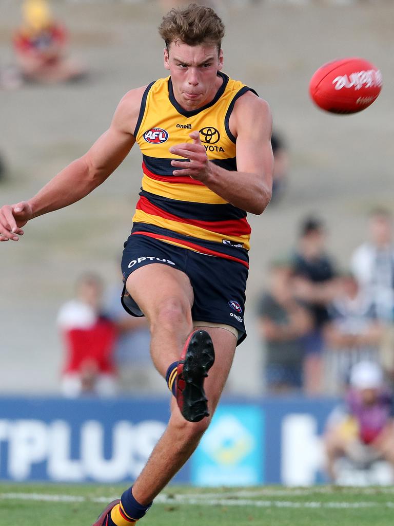 Adelaide’s top 2020 draft pick Riley Thilthorpe. Picture: Sarah Reed/AFL Photos