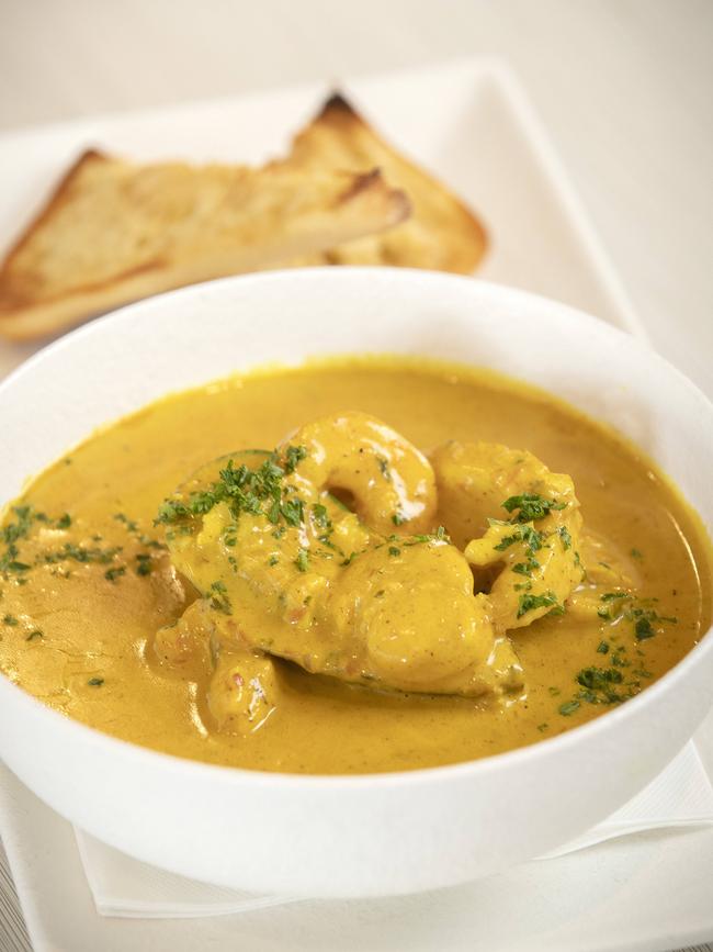 Doctor Syntax’s Seafood Chowder is a creamy bisque with a curry base that is studded with prawns, mussels, scallops and fish. Picture: Chris Kidd