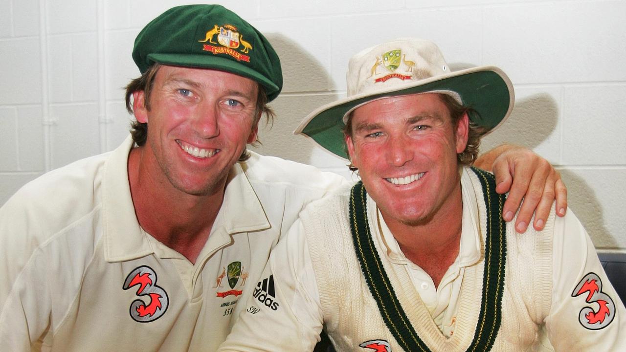 Glenn McGrath and Shane Warne after their final Tests at the SCG.