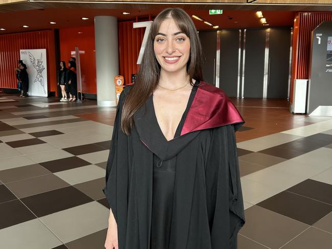 Elisha Huseyin graduates from the Australian Catholic University with a Bachelor of Laws on April 7, 2024. Picture: Brittany Busch