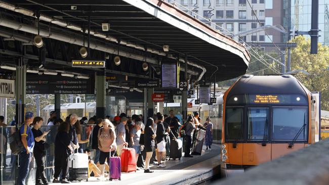 There is uncertainty around train services in Sydney on Tuesday. Picture: NewsWire / Damian Shaw