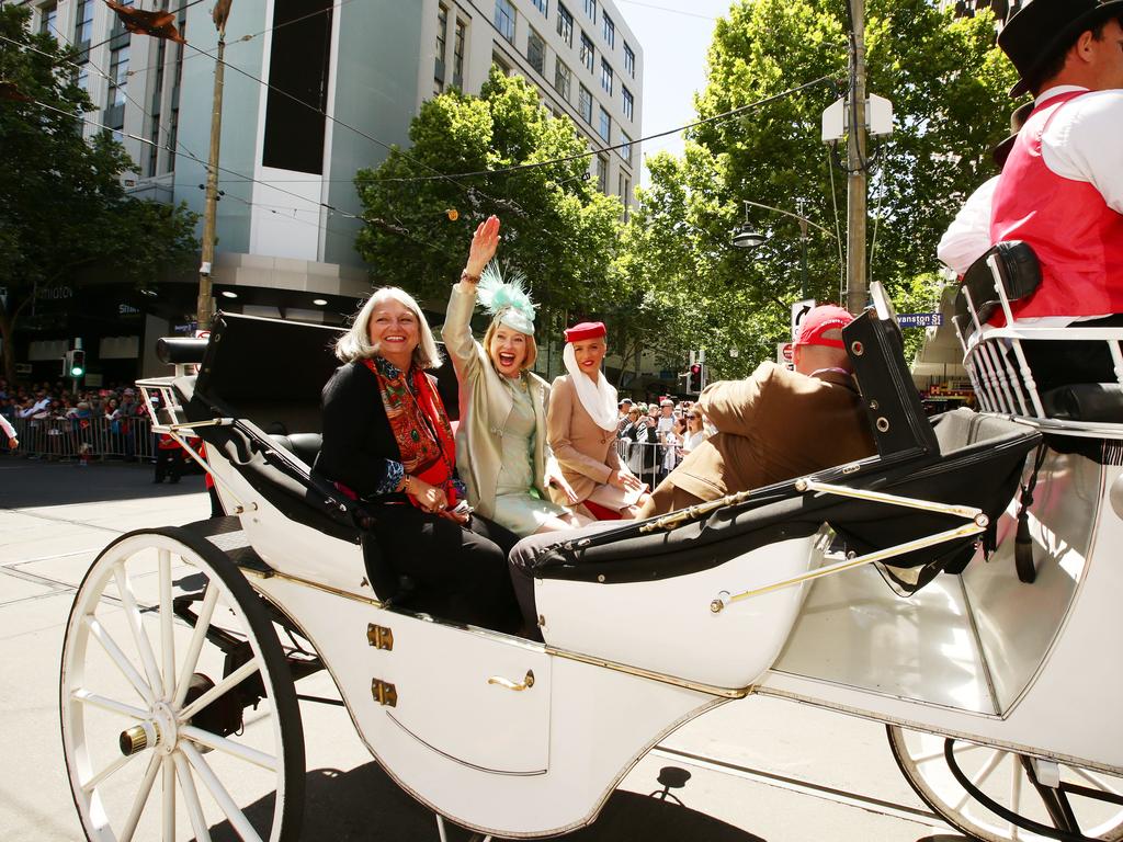 Trainer Gai Waterhouse attends the 2014 Melbourne Cup parade on November 3, 2014 in Melbourne, Australia. Picture: Getty