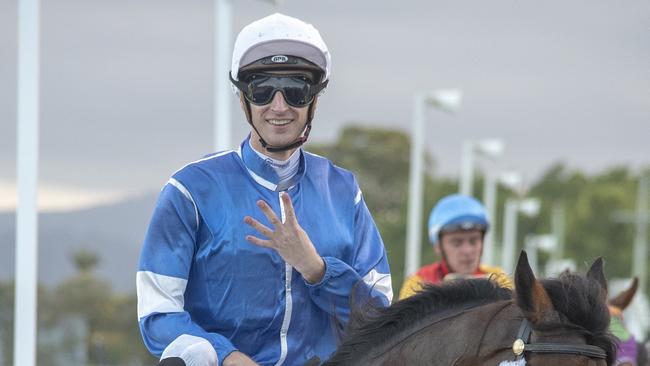 Jockey Luke Dittman won four races at the Gold Coast Turf Club on Saturday, October 20, 2018. Pictured on the Les Kelly-trained Smart As Attack. Picture credit: Greg Irvine (Magic Millions).