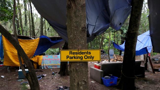 A combination of high rental costs and low stock on the market has created a housing crisis at Coffs Harbour with many people unable to get into permanent housing. Tent City – behind the Coffs Harbour Neighbourhood Centre – has become a makeshift refuge. Picture: Toby Zerna