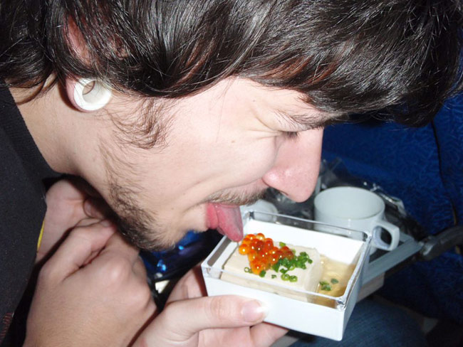 <p>"Weird food" from an unidentified airline / Flickr user BJ Carter</p>