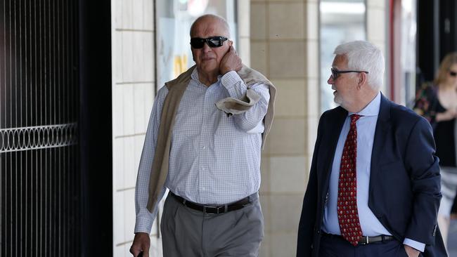 Graeme Lawrence (left) with his legal representative John Anthony before sentencing at Newcastle District Court on Thursday. Picture: Darren Pateman