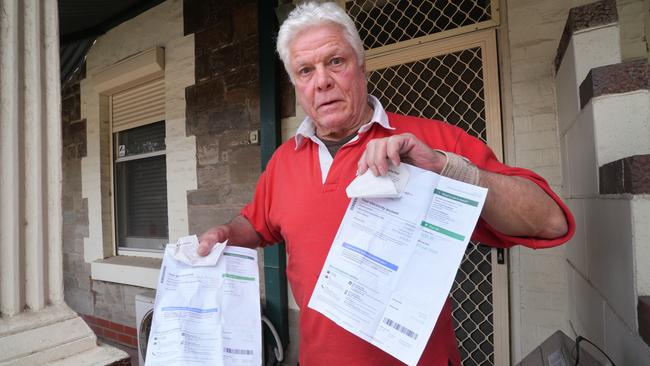 Pensioner, Bob Blackwell, 74,  of Port Adelaide, is very concerned about both electricity and gas bills going up. 4 September 2024. Picture: Dean Martin