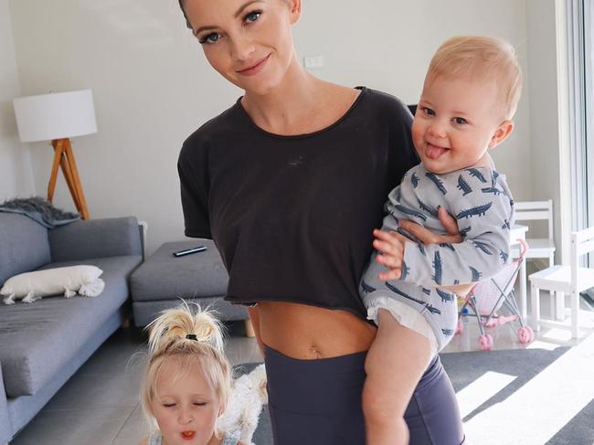 Not much is private for YouTube Aussie Mum Vlogger Keiara Moore and her children Mila and Lincoln, pictured here inside their home. Picture: YouTube