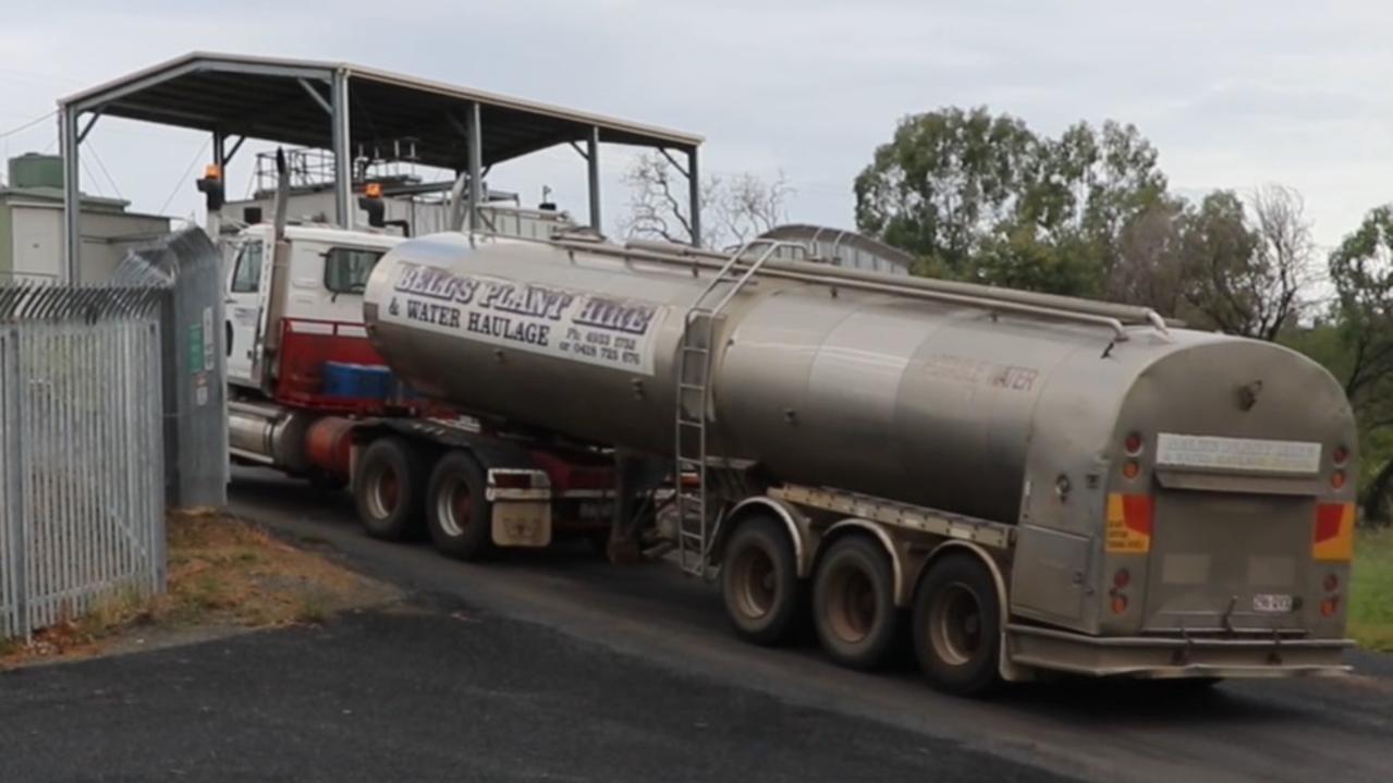 Water truck arriving at the Mount Morgan Water Treatment Plant. Picture: Contributed