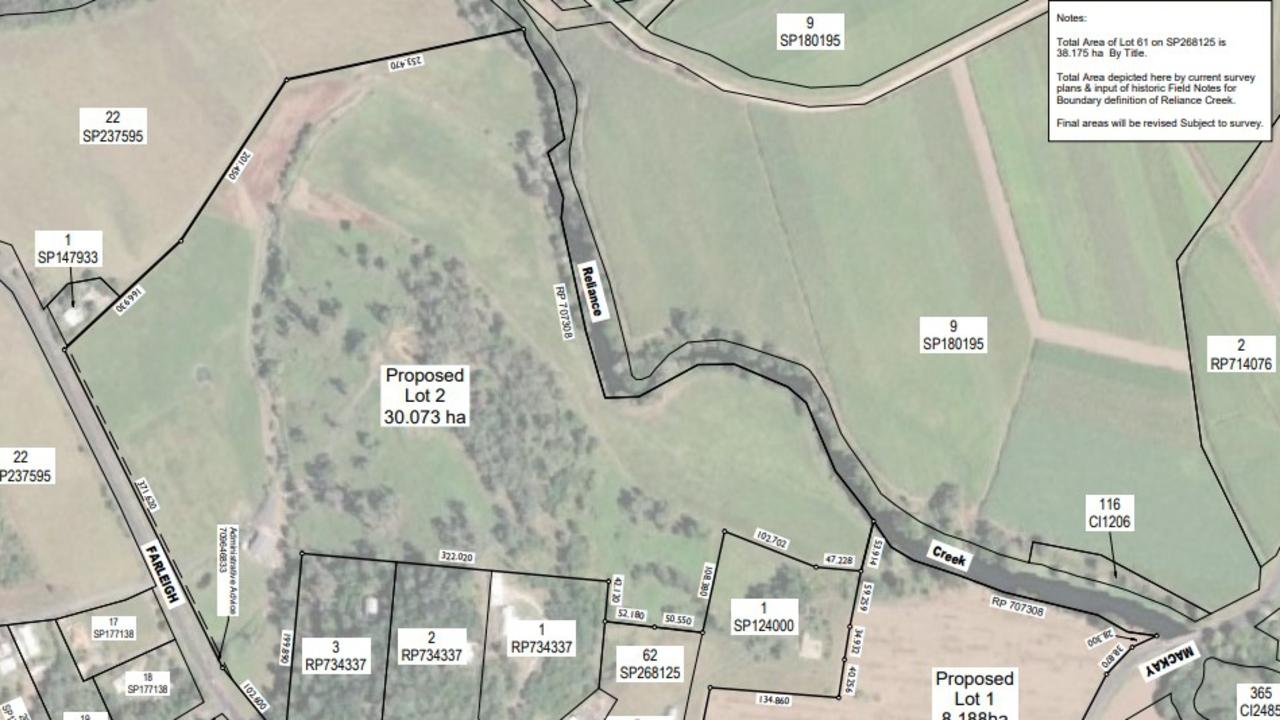 Layout of the proposed changes to a rural-zoned lot along Farleigh-Habana Rd at Habana.