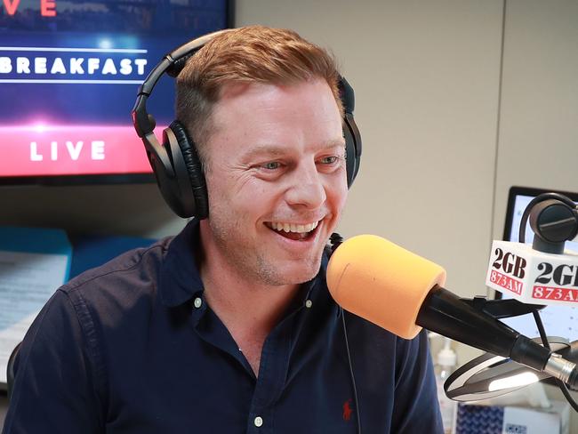 25/9/20: 2GB radio host Ben Fordham in his Sydney studio. John Feder/The Australian.