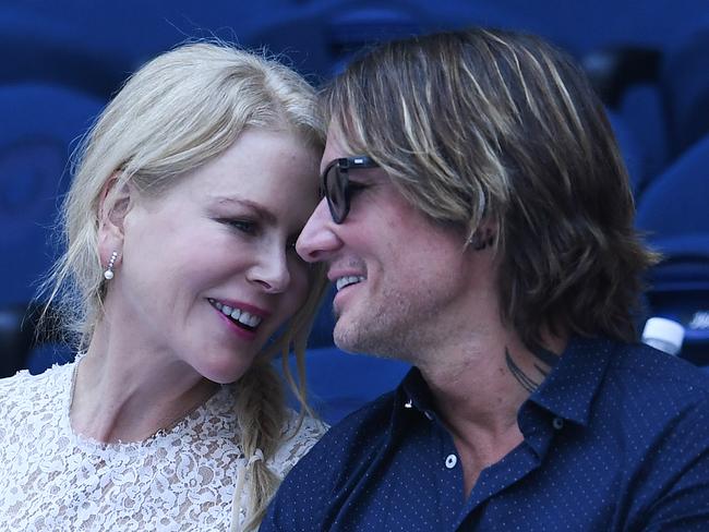 Nicole Kidman and Keith Urban are seen watching the Australian Open in Melbourne, Thursday, January 24, 2019. Picture: AAP