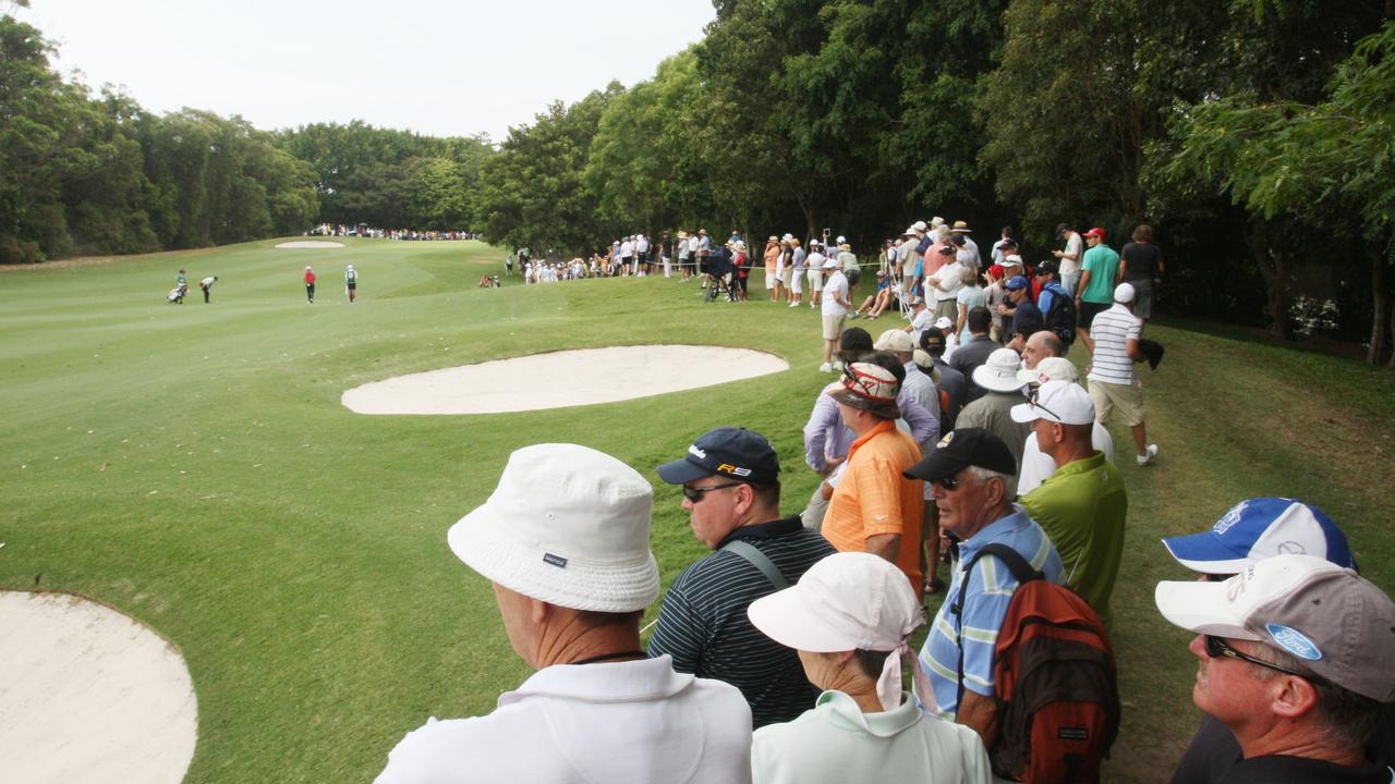 ON COURSE: The Australian PGA Championships at Hyatt Regency Coolum in 2011. Large crowds followed Greg Norman's group on the seventh hole.Photo: Nicholas Falconer / Sunshine Coast Daily