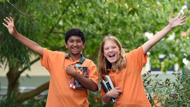 Ekrai Dillon and Eleanor Riddle. Fyans Park Primary School improved its NAPLAN results.