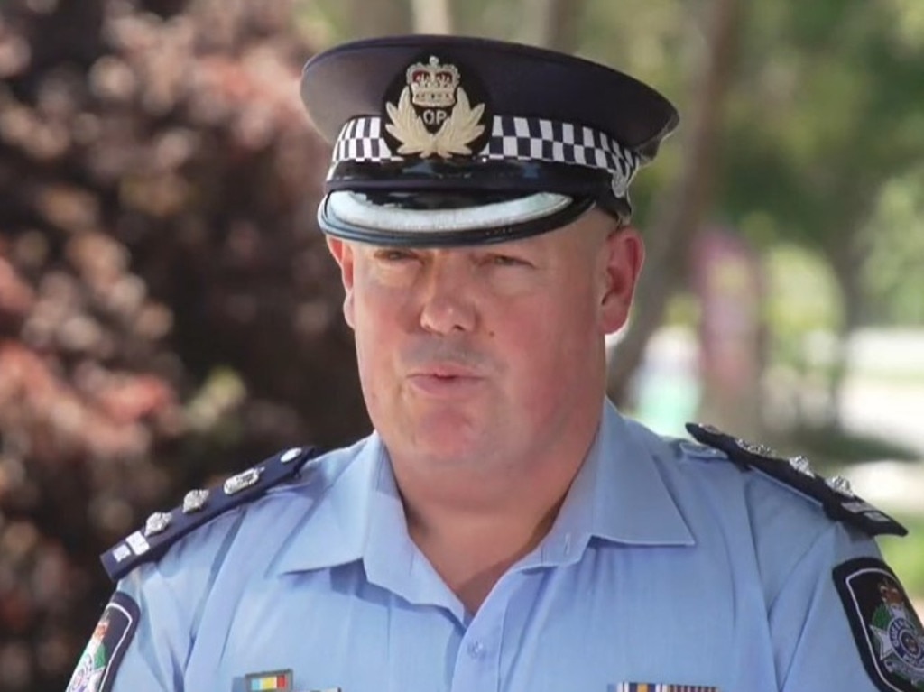 Queensland Police Chief Superintendent Adam Guild updates the media on the fatal Murrumba Downs crash. Picture: Supplied