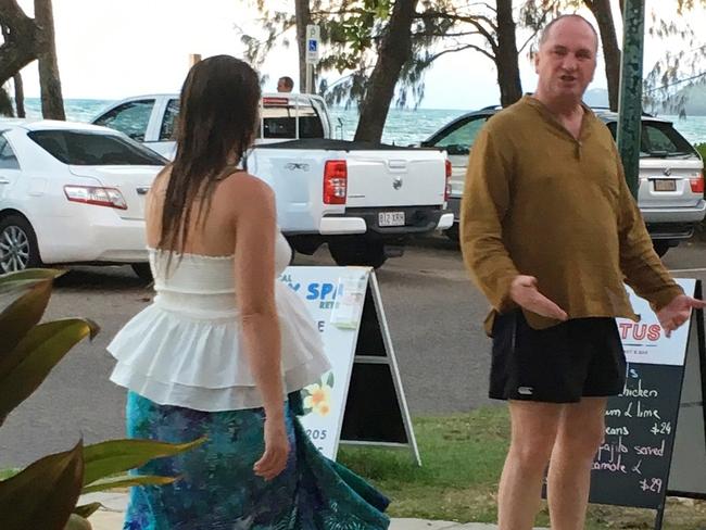 The Deputy Prime Minister  on holiday with partner Vikki Campion at Palm Cove, Queensland last December.