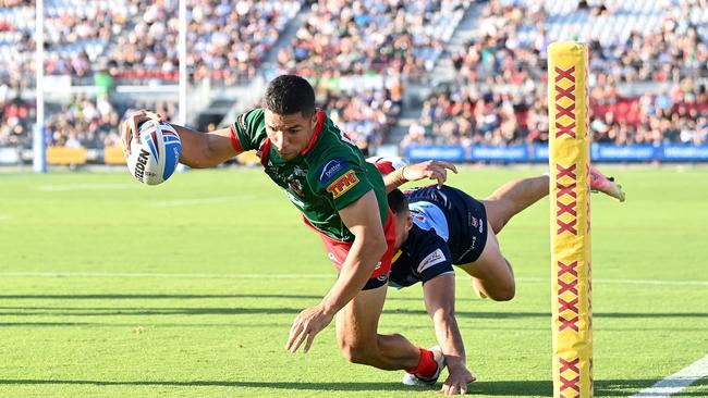 *APAC Sports Pictures of the Week - 2021, October 11* - BRISBANE, AUSTRALIA - OCTOBER 10: David Mead of the Seagulls scores a try during the 2021 QRL Intrust Super Cup Grand Final match between the Norths Devils and the Wynnum-Manly Seagulls at Moreton Daily Stadium on October 10, 2021, in Brisbane, Australia. (Photo by Bradley Kanaris/Getty Images)