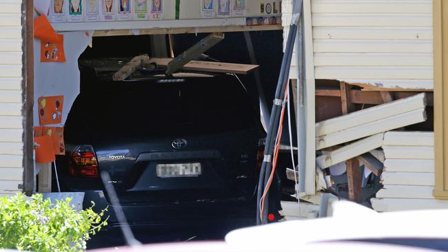 A Toyota Kruger crashed into the Banksia Road Primary School in Greenacre. Picture: Jonathan Ng