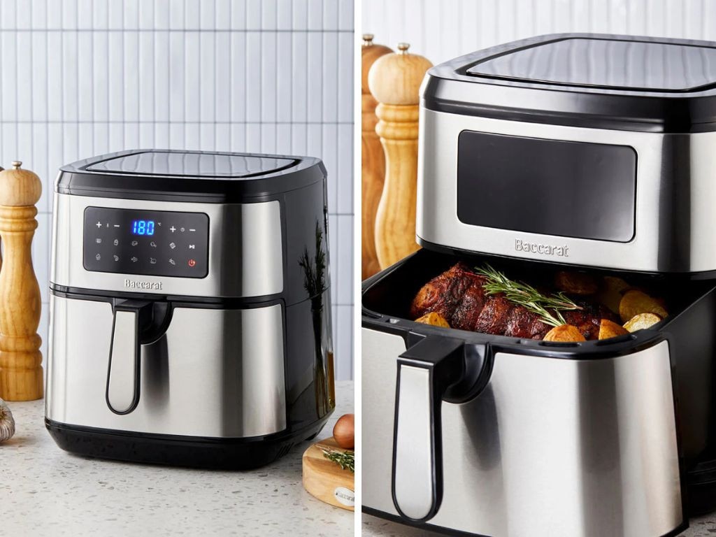 Want more than just snacks? Go big with large air fryers like Baccarat's The Healthy Fry 9L Air Fryer. Picture: House.