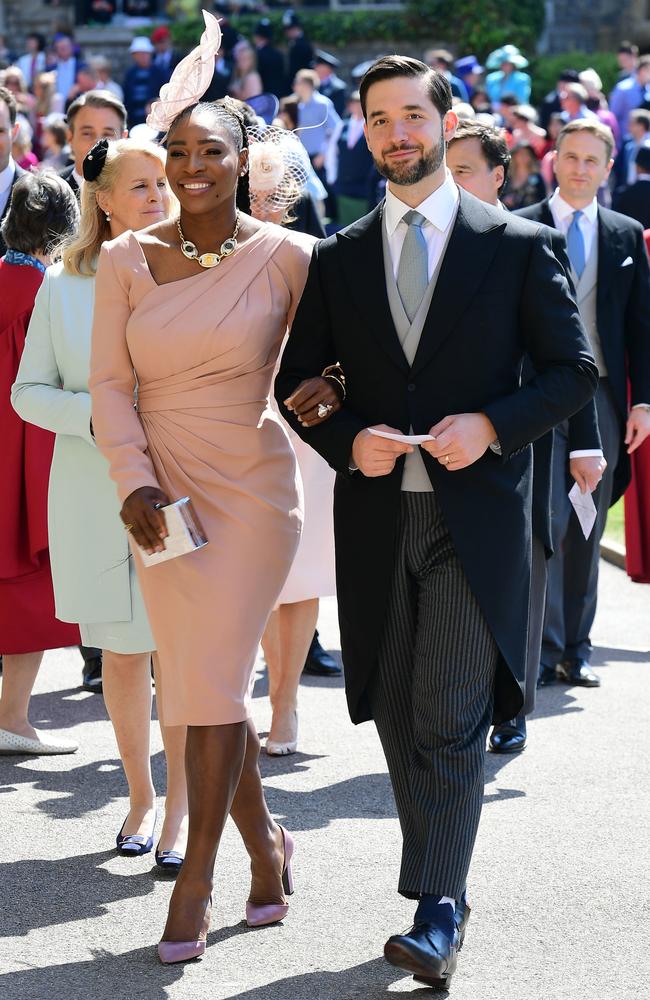 At Prince Harry and Meghan Markle’s wedding in 2018 (they count the royals as close friends). Picture: Getty Images