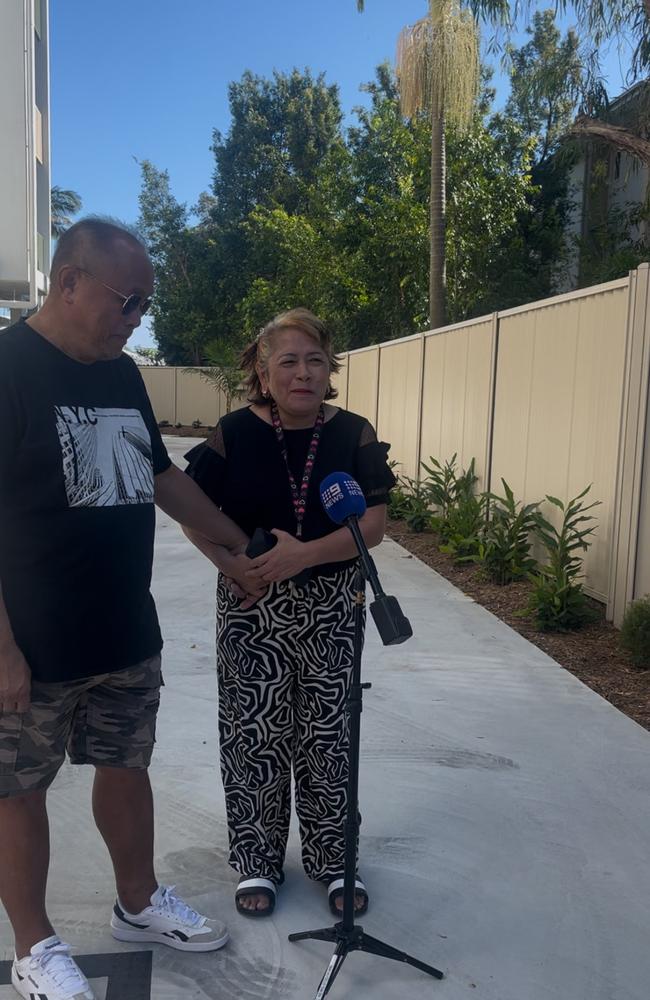 Gina and Alberto outside their new home in Biggera Waters.