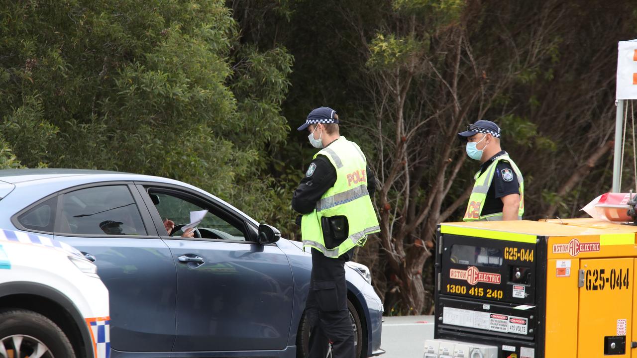 The hard border and long Queues return to the Qld NSW border on the Gold Coast. Long Queues on the Gold Coast highway atCoolangatta. Picture: Glenn Hampson.