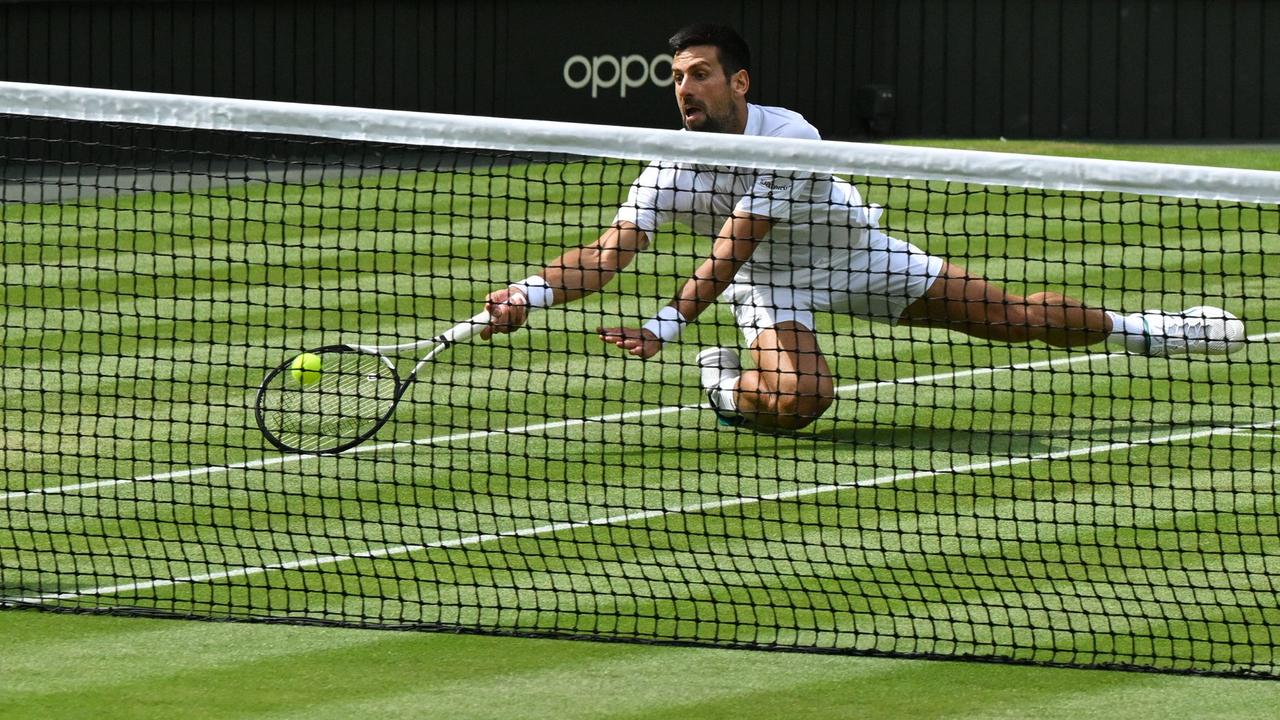 Novak Djokovic was taken out of his comfort zone in the second set. (Photo by Glyn KIRK / AFP)