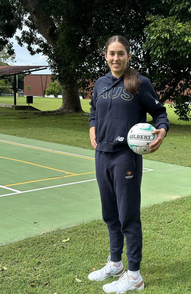 Townsville Grammar School netball star Sasha-May Flegler is flying to Trinidad and Tobago to join the Australian netball team for the 2023 Youth Commonwealth Games. Picture: Julie Plath / Townsville Grammar School