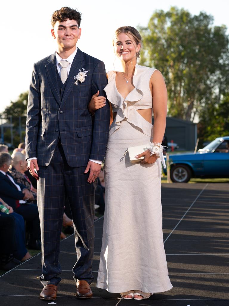 Muni Morris and Ryleigh Felton at the 2024 Rockhampton Grammar School formal.