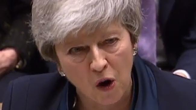 Britain's Prime Minister Theresa May as she makes a statement to the House of Commons in London. Picture: AFP