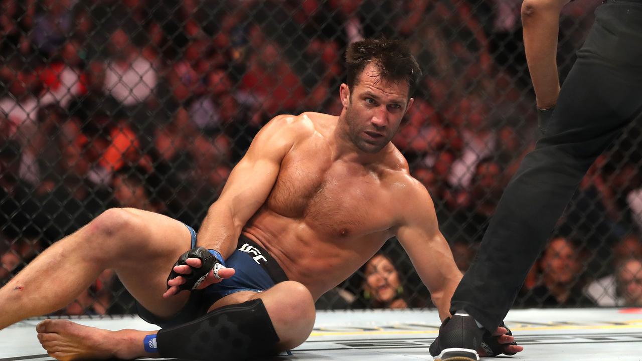 Luke Rockhold after being knocked out by Jan Blachowicz at UFC 239 in Las Vegas. Sean M. Haffey/Getty Images/AFP