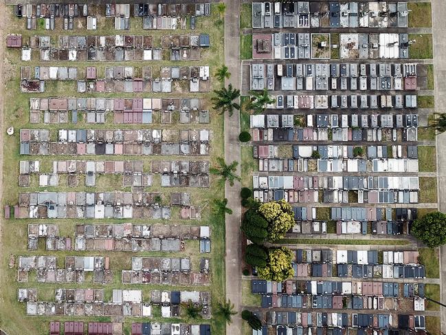 Sydney’s Rookwood Cemetery is seen from above in drone images. Picture: Sam Ruttyn