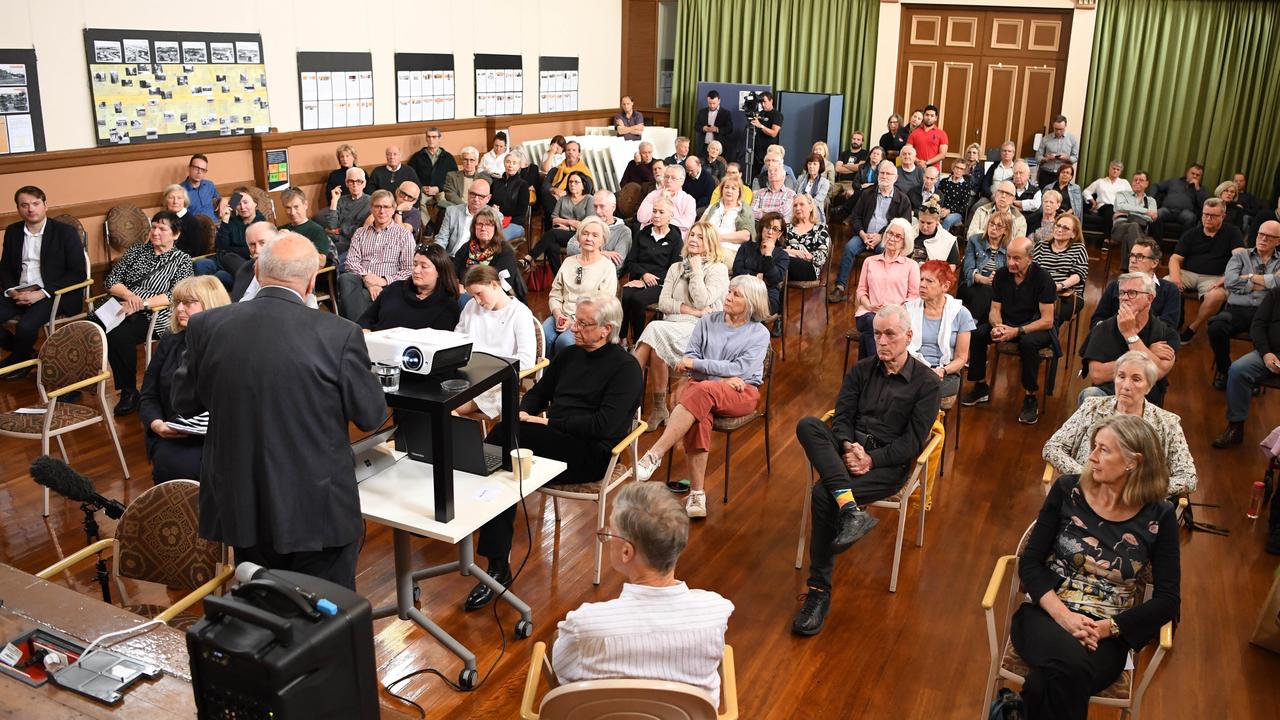 North Adelaide residents meet to oppose the high rise development at the old Le Cornu site. Picture: Tom Huntley