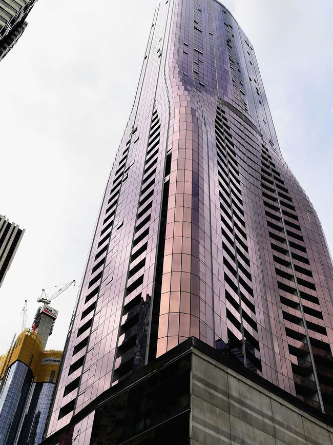 The AirBnb party was held at EQ Tower on A'Beckett Street. Picture: Quinn Rooney/Getty