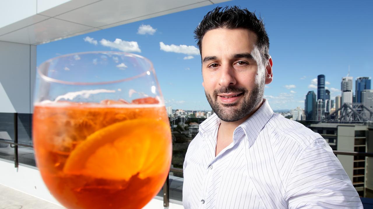 The Ghanem Group’s Nehme Ghanem at new rooftop bar and restaurant Iris at the top of Hotel X in Fortitude Valley. Picture: Picture: Steve Pohlner