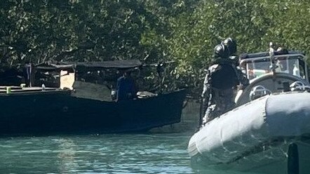 Border protection officials have intercepted four boats at Kuri Bay, 370km north of Broome as part of Operation Leedstrum. Picture: Peter Tucker