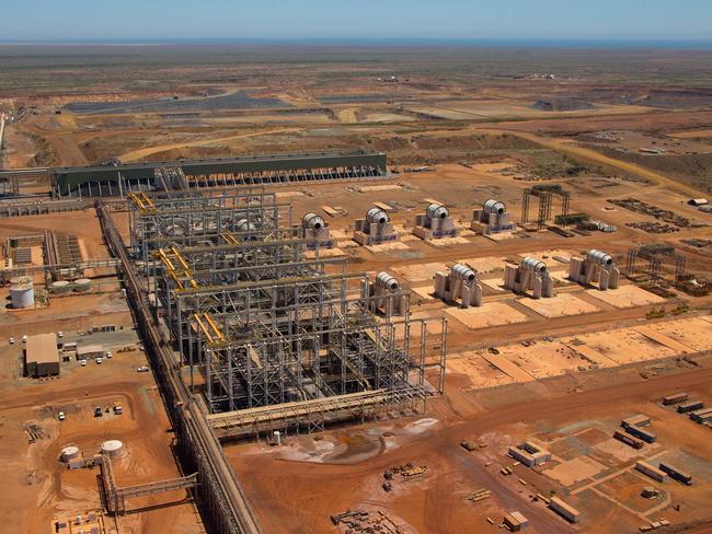 Images of CITIC Pacific's multi-billion dollar project in the Pilbarra which is being stymied by legal actions launched by Clive Palmer's private company Mineralogy. The concentrator area.