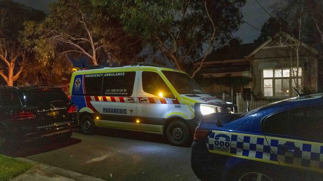 Police and paramedics were called to a Northcote home where a woman who had Covid died. Picture: Wayne Taylor