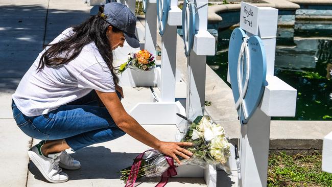 The Duchess rushed to Texas to pay her respects. Picture: Chandan Khanna/AFP