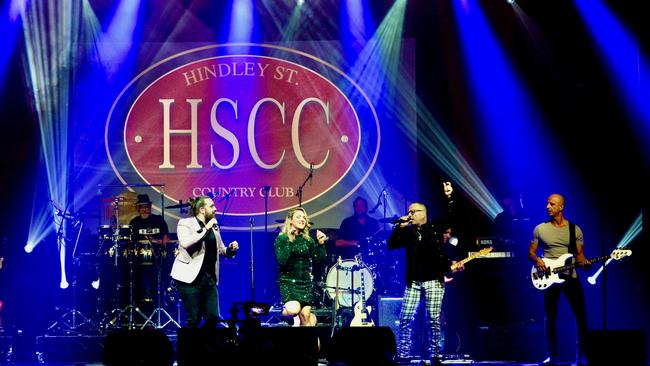 Danny Lopresto singing with the Hindley Street Country Club. Picture: Michael Meston