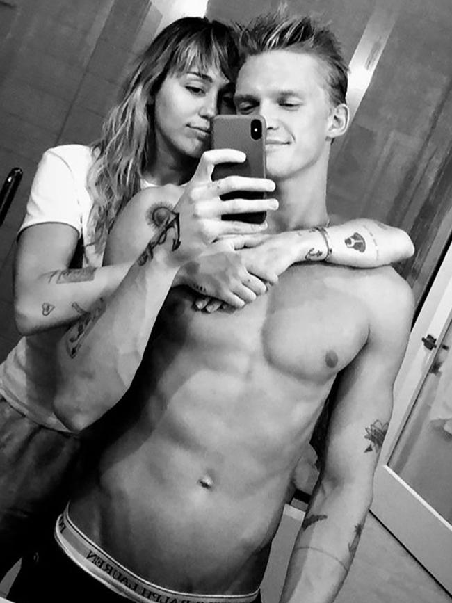 Miley Cyrus and Cody Simpson when they were together. Picture: Instagram