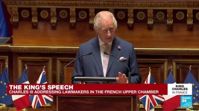 King Charles makes historic speech at French senate
