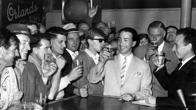 SA Premier Don Dunstan celebrates end of six o'clock closing on September 28, 1967.