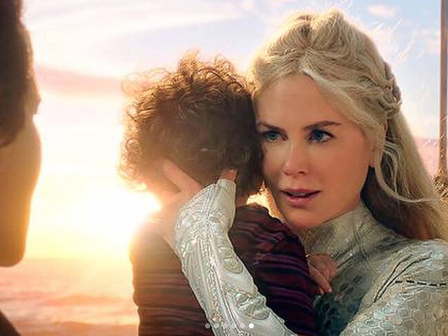 Nicole Kidman’s Atlanna holds a young Arthur Curry, who will grow up to become Aquaman.