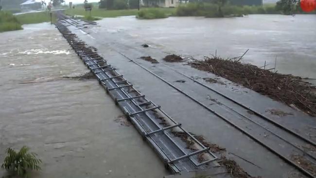 Feb 5: Queensland Rail vision showing rising and falling waters of Babinda Creek. Picture: QR