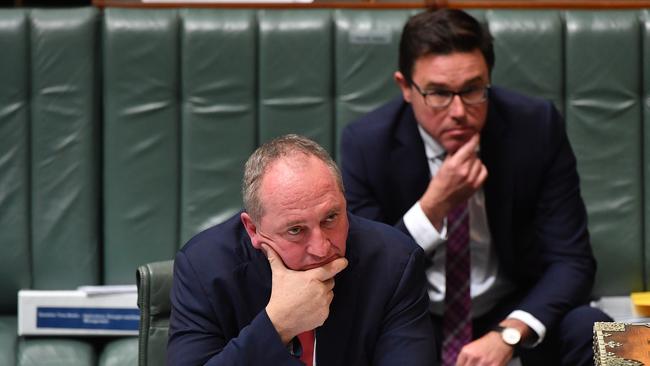 Barnaby Joyce reportedly thinks David Littleproud is a ‘little spiv’. Picture: Getty Images