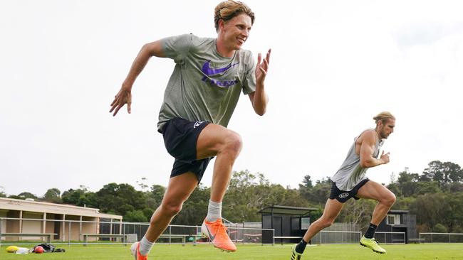 Exercising outside is OK, so Giants Lachie Whitfield and Nick Haynes are in the clear.